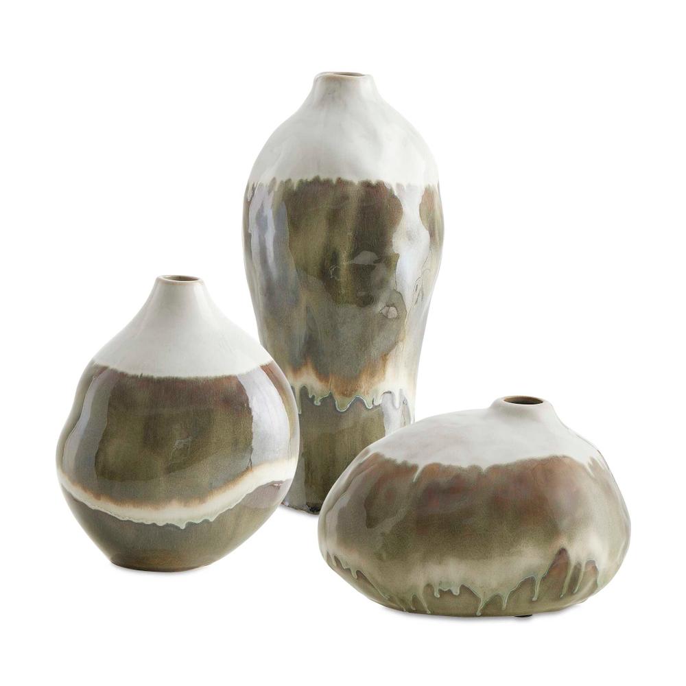Uttermost Earthflow Glazed Outdoor Vases Set/3