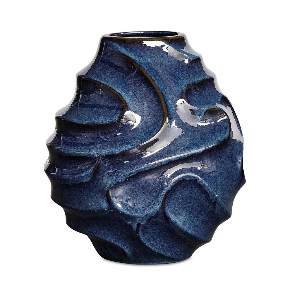 Uttermost Helix Swirl Blue Outdoor Vase