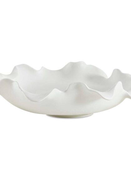 Uttermost Wave Crest White Outdoor Bowl