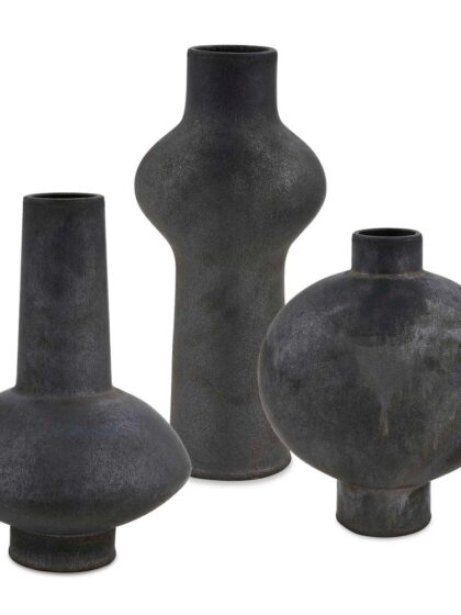 Uttermost Charcoal Bloom Indoor-Outdoor Vases Set/3