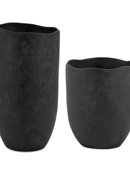 Uttermost Komorebi Indoor-Outdoor Black Vases Set/2