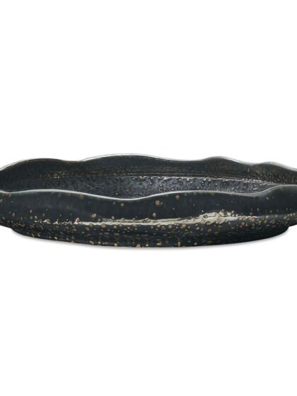 Uttermost Stardust Ripple Indoor-Outdoor Black Bowl