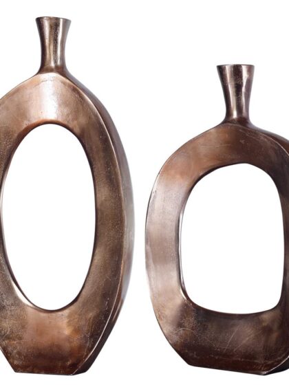 Uttermost Kyler Textured Bronze Vases Set/2