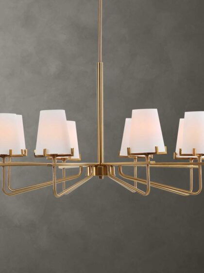Uttermost Lassen 8 Light Brass Chandelier