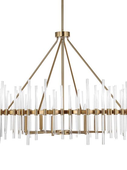 Uttermost Crystal Stick 8 Light Brass Chandelier