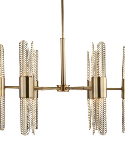 Uttermost Cret 12 Light Brass Chandelier