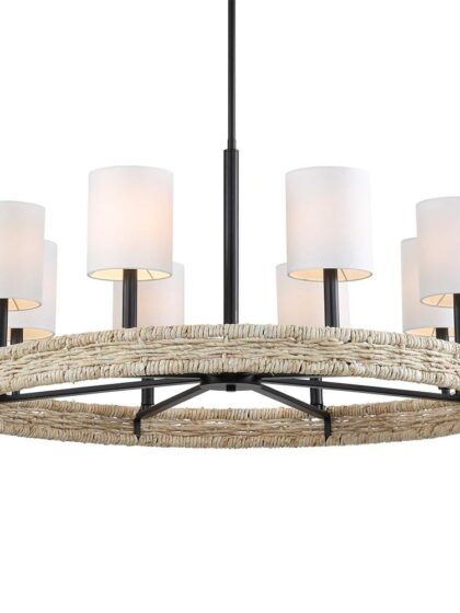 Uttermost Faiyam 8 Light Rattan Chandelier