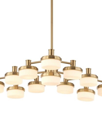 Uttermost Wedge 12 Lt LED Brass Chandelier