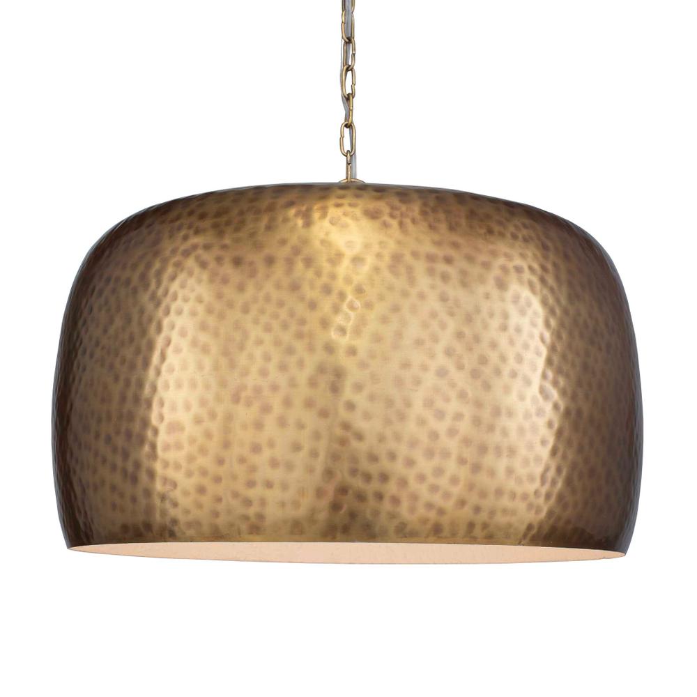 Uttermost Lemont Hammered Brass 1 Light Pendant