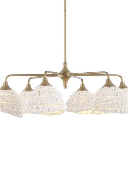 Uttermost Biddeford 6 Light White Beaded Pendant
