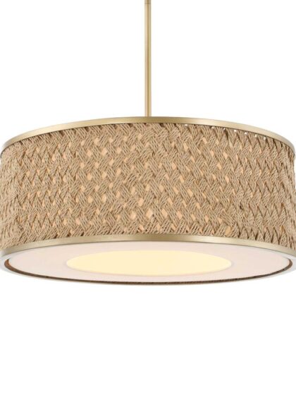 Uttermost Pinchot 4 Light Rattan Drum Pendant