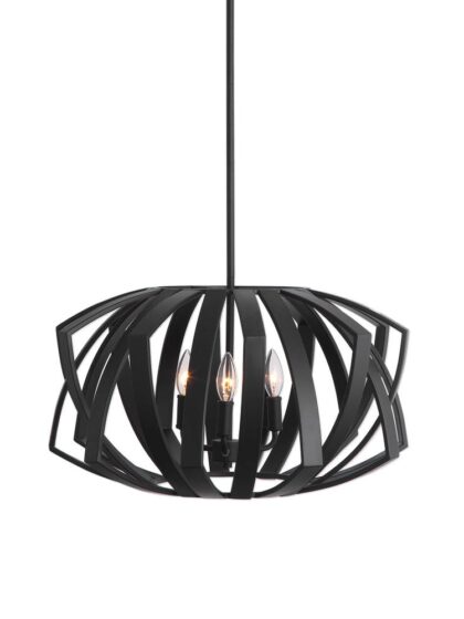 Uttermost Thales Black Geometric 3 Light Pendant