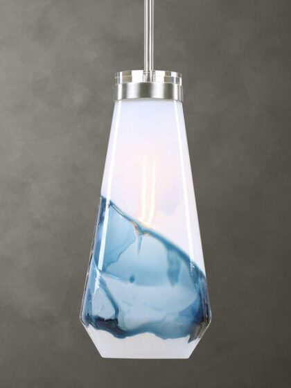 Uttermost Windswept Blue & White 1 Light Mini Pendant