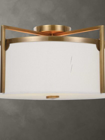 Uttermost Colfax Brass 3 Light Semi Flush