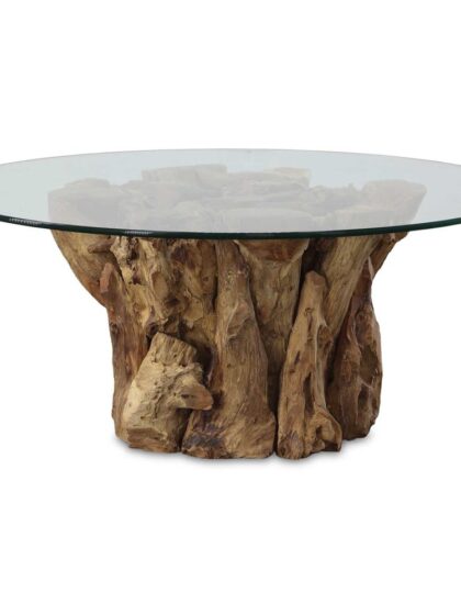 Uttermost Driftwood Glass Top Large Coffee Table