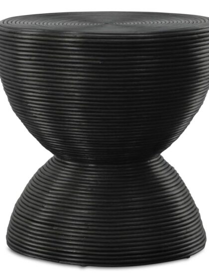 Uttermost Bongo Black Rattan Side Table