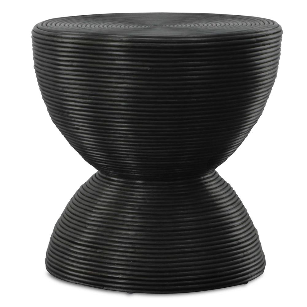 Uttermost Bongo Black Rattan Side Table