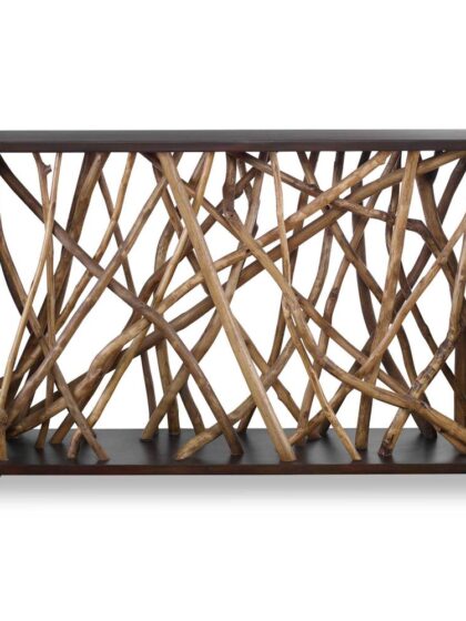 Uttermost Teak Maze Console Table