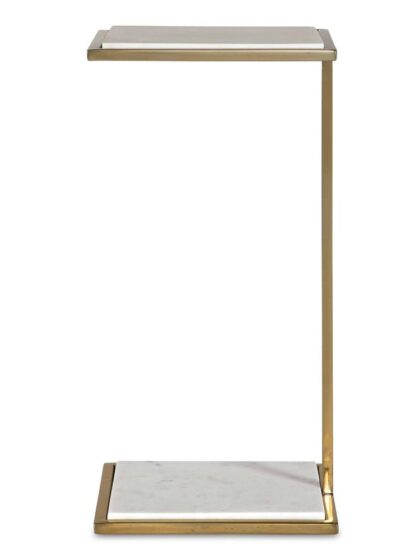 Uttermost Elevate White Marble Drink Table