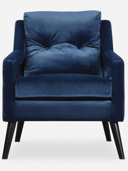 Uttermost O'Brien Blue Velvet Armchair