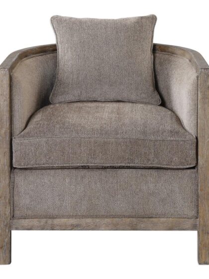 Uttermost Viaggio Gray Chenille Accent Chair