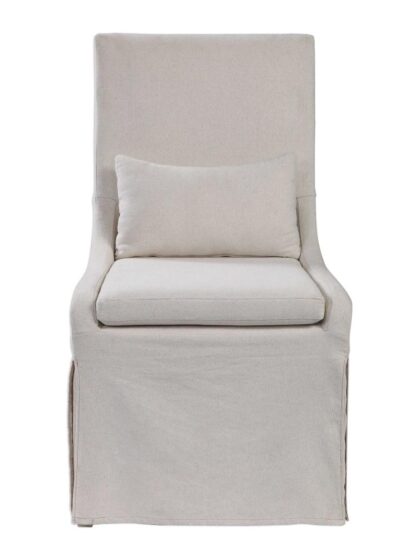 Uttermost Coley White Linen Armless Chair