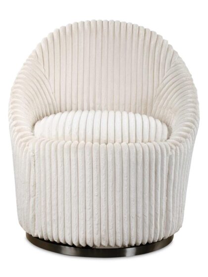 Uttermost Crue White Swivel Chair