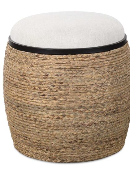 Uttermost Island Straw Accent Stool