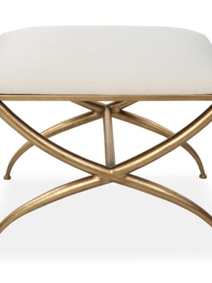 Uttermost Crossing Small White Bench