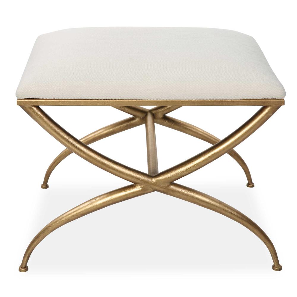 Uttermost Crossing Small White Bench