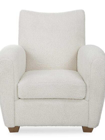 Uttermost Teddy White Shearling Accent Chair