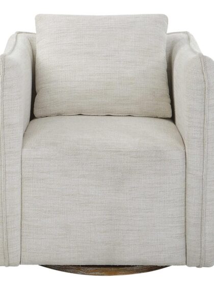 Uttermost Corben White Swivel Armchair