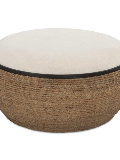 Uttermost Island Straw Storage Ottoman / Coffee Table