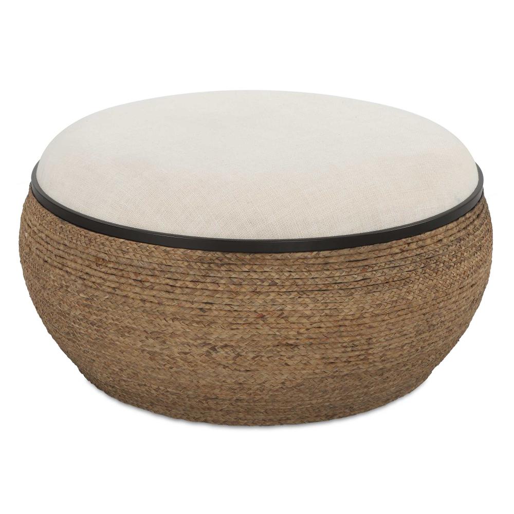 Uttermost Island Straw Storage Ottoman / Coffee Table