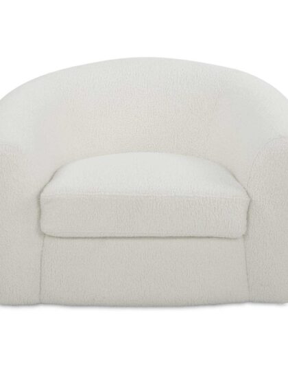 Uttermost Capra Art Deco White Swivel Chair
