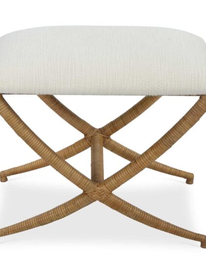 Uttermost Expedition White Fabric Small Bench