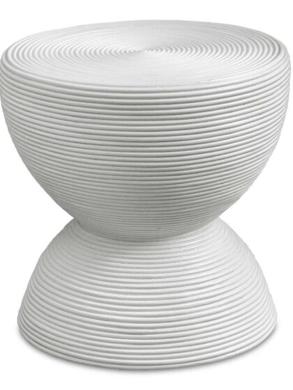 Uttermost Bongo White Rattan Side Table