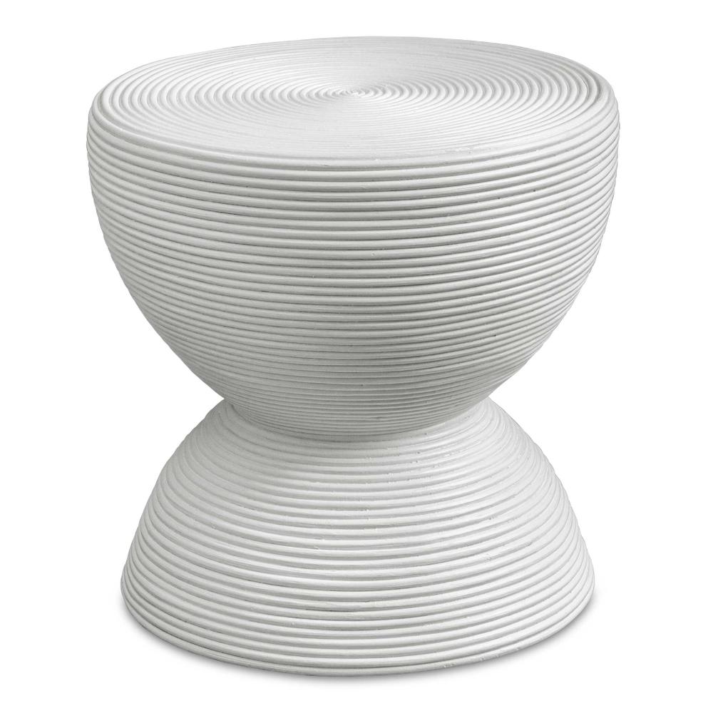 Uttermost Bongo White Rattan Side Table
