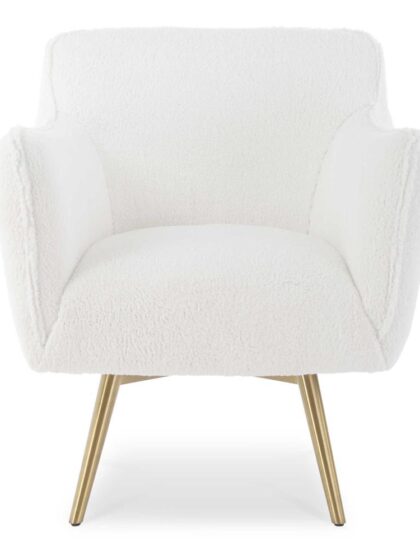 Uttermost Oasis White Swivel Chair