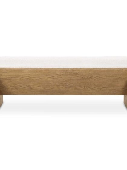 Uttermost Wedged Ivory Fabric Bench