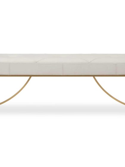 Uttermost Swale Ivory Leather Bench