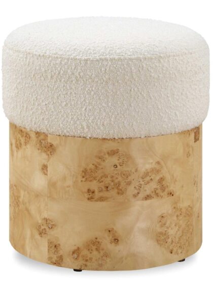 Uttermost Swirls Poplar Ivory Ottoman