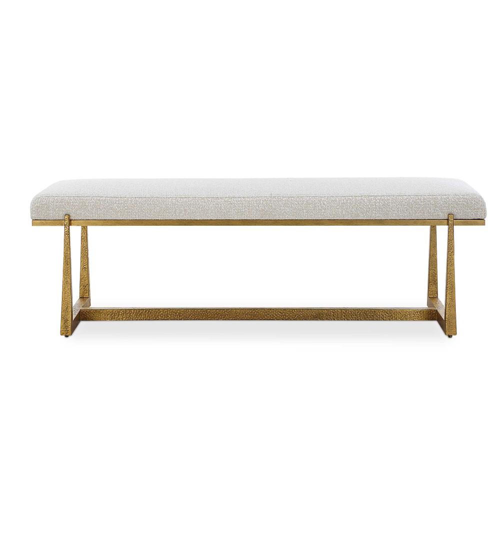 Uttermost Midas Antique Gold Bench
