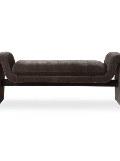 Uttermost Manson Modern Charcoal Bench