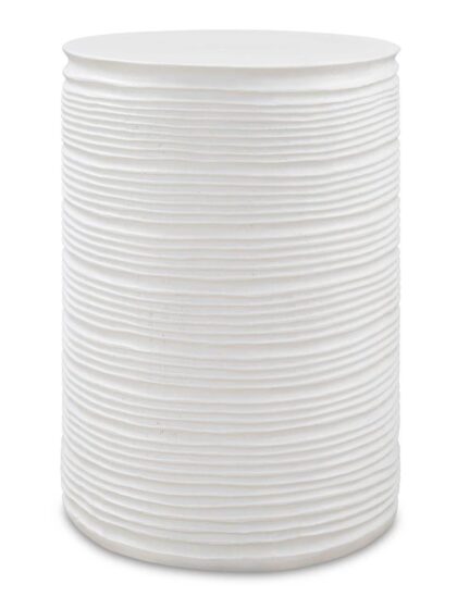 Uttermost Borderline White Drum Table