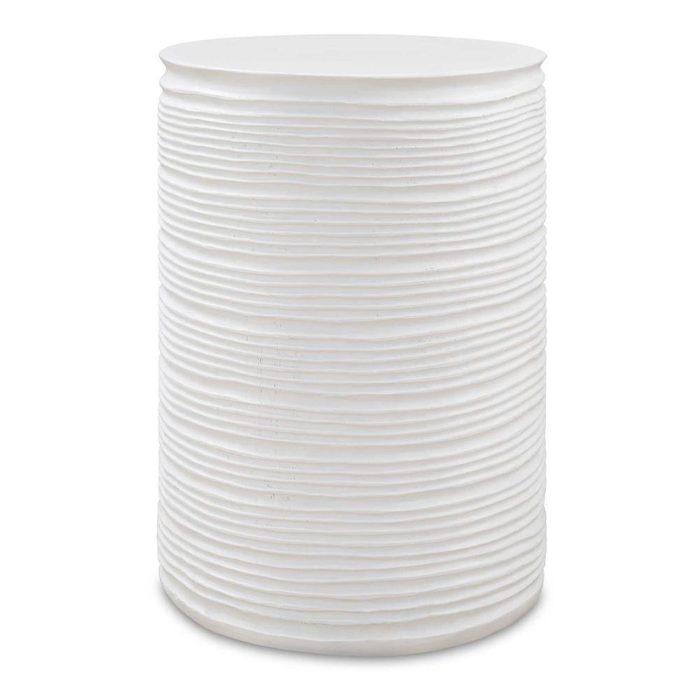 Uttermost Borderline White Drum Table