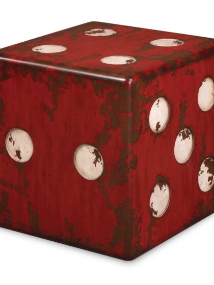 Uttermost Dice Red Accent Table