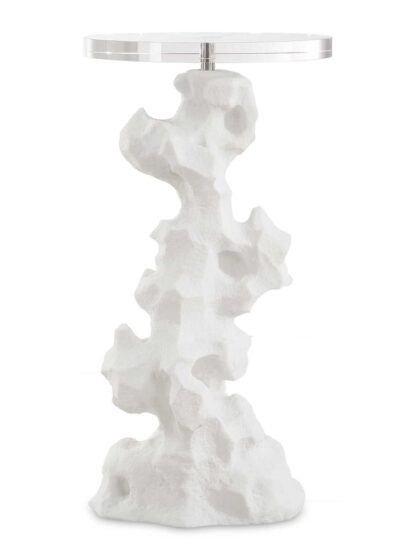 Uttermost Remnant White Stone Drink Table