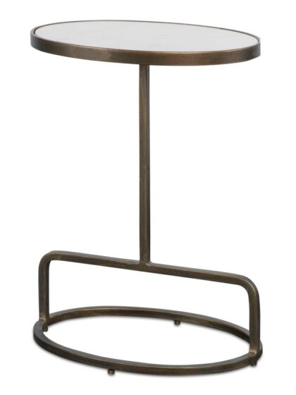 Uttermost Jessenia White Marble Accent Table