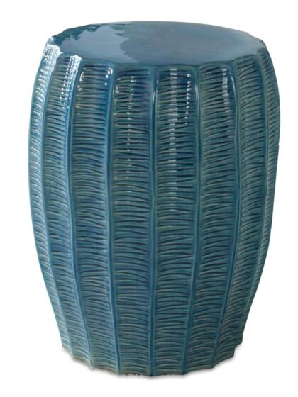 Uttermost Harbor Aqua Blue Garden Stool
